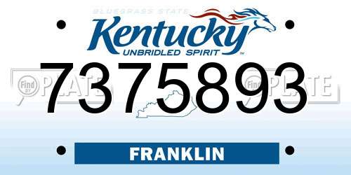 7375893 Kentucky License Plate