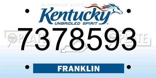 7378593 Kentucky License Plate