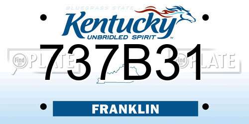 737B31 Kentucky License Plate