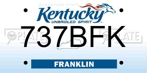 737BFK Kentucky License Plate