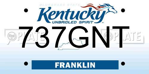 737GNT Kentucky License Plate