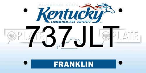 737JLT Kentucky License Plate