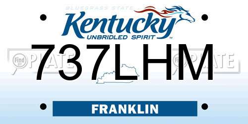 737LHM Kentucky License Plate