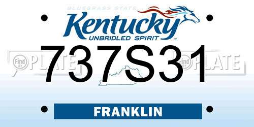 737S31 Kentucky License Plate