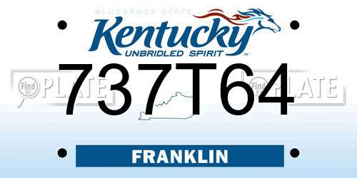 737T64 Kentucky License Plate
