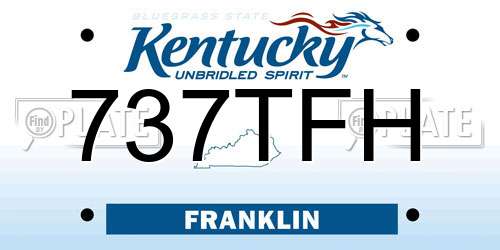 737TFH Kentucky License Plate