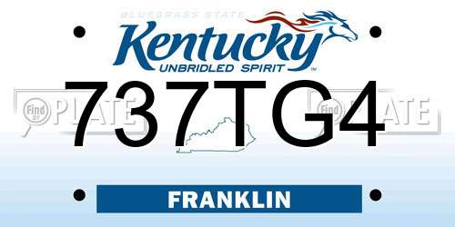 737TG4 Kentucky License Plate
