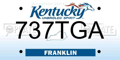 737TGA Kentucky License Plate