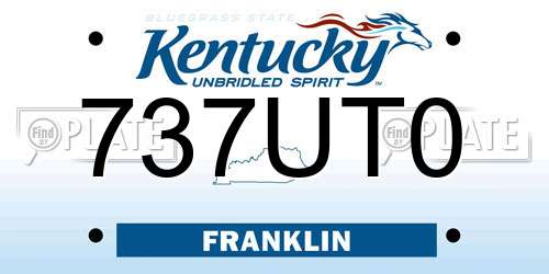 737UT0 Kentucky License Plate