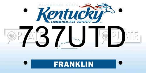 737UTD Kentucky License Plate