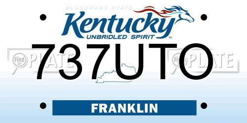 737UTO Kentucky License Plate