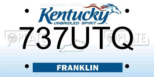 737UTQ Kentucky License Plate