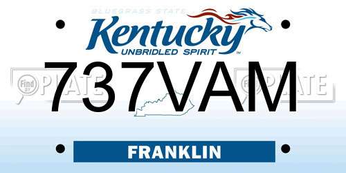 737VAM Kentucky License Plate