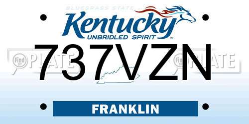 737VZN Kentucky License Plate