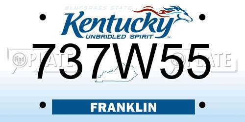 737W55 Kentucky License Plate