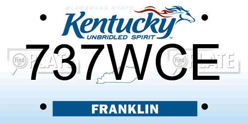 737WCE Kentucky License Plate