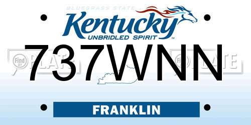 737WNN Kentucky License Plate