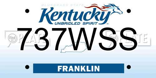 737WSS Kentucky License Plate