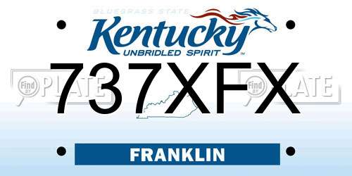 737XFX Kentucky License Plate