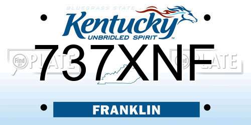 737XNF Kentucky License Plate