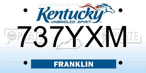 737YXM Kentucky License Plate