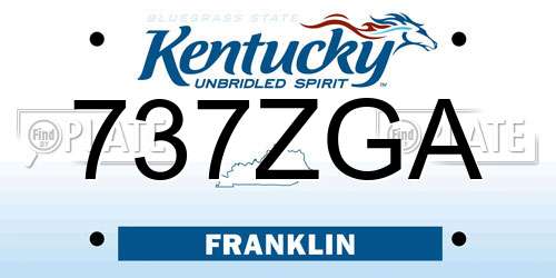 737ZGA Kentucky License Plate