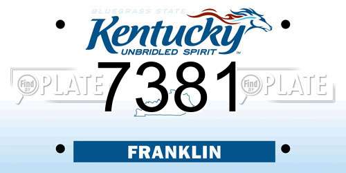 7381 Kentucky License Plate