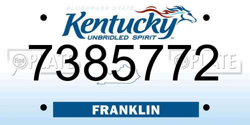 7385772 Kentucky License Plate