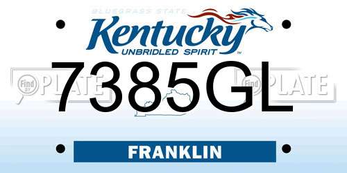 7385GL Kentucky License Plate