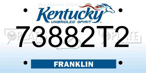 73882T2 Kentucky License Plate