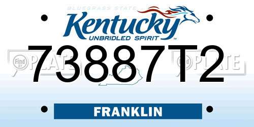 73887T2 Kentucky License Plate