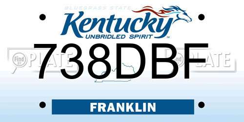 738DBF Kentucky License Plate