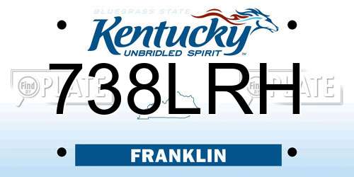 738LRH Kentucky License Plate