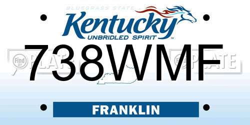 738WMF Kentucky License Plate