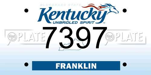 7397 Kentucky License Plate