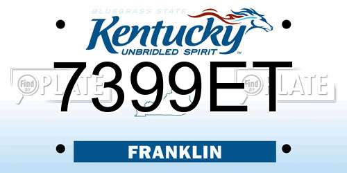 7399ET Kentucky License Plate
