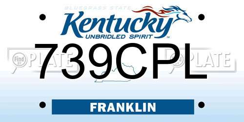 739CPL Kentucky License Plate