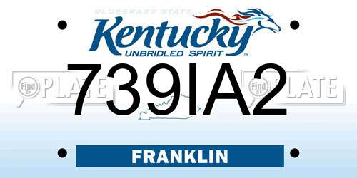 739IA2 Kentucky License Plate