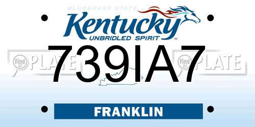 739IA7 Kentucky License Plate