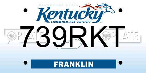 739RKT Kentucky License Plate
