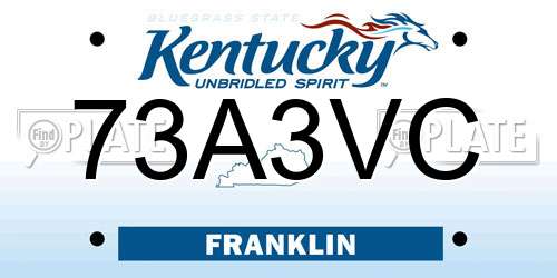 73A3VC Kentucky License Plate