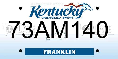 73AM140 Kentucky License Plate