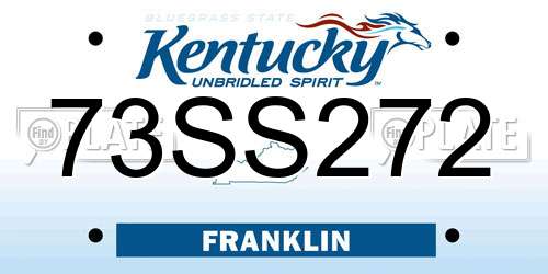 73SS272 Kentucky License Plate