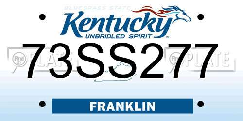 73SS277 Kentucky License Plate