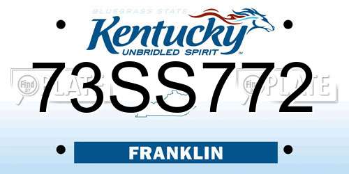 73SS772 Kentucky License Plate