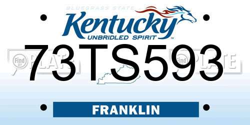 73TS593 Kentucky License Plate