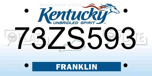 73ZS593 Kentucky License Plate