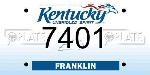 7401 Kentucky License Plate
