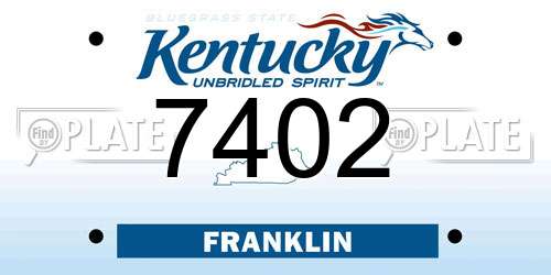 7402 Kentucky License Plate