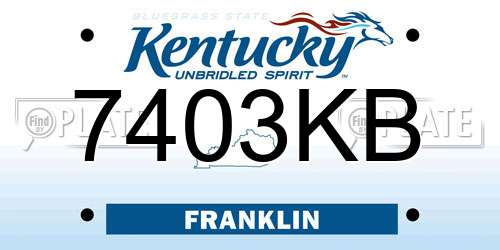 7403KB Kentucky License Plate